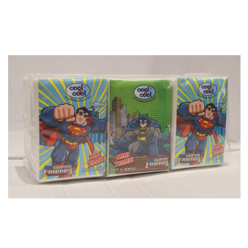 Mini Tissue Super Friends 10's (Pack Of 6)